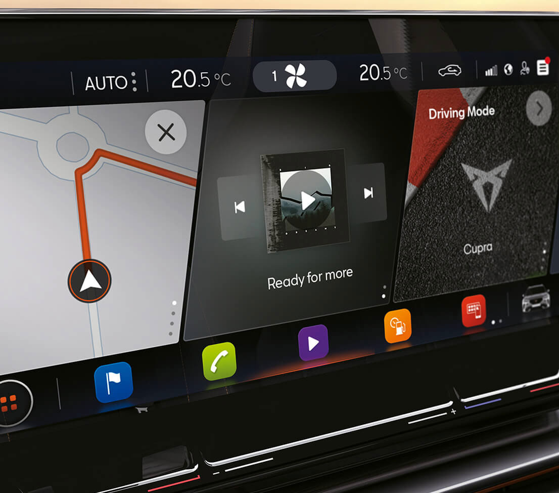 new cupra formentor 12-inch navigation screen with mapping services